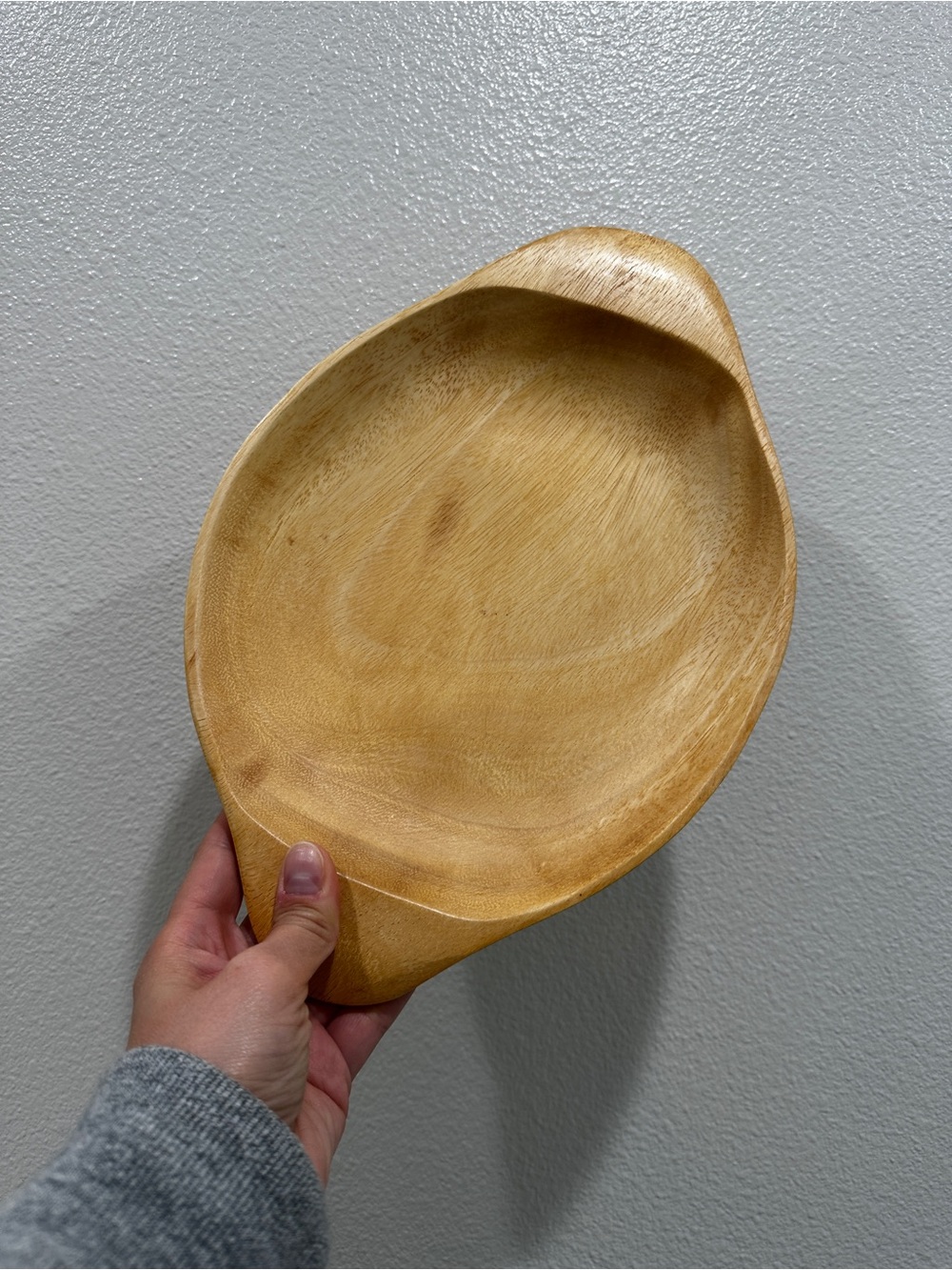 Creative Co-Op Acacia Wood Tray with Hand-Carved Rim